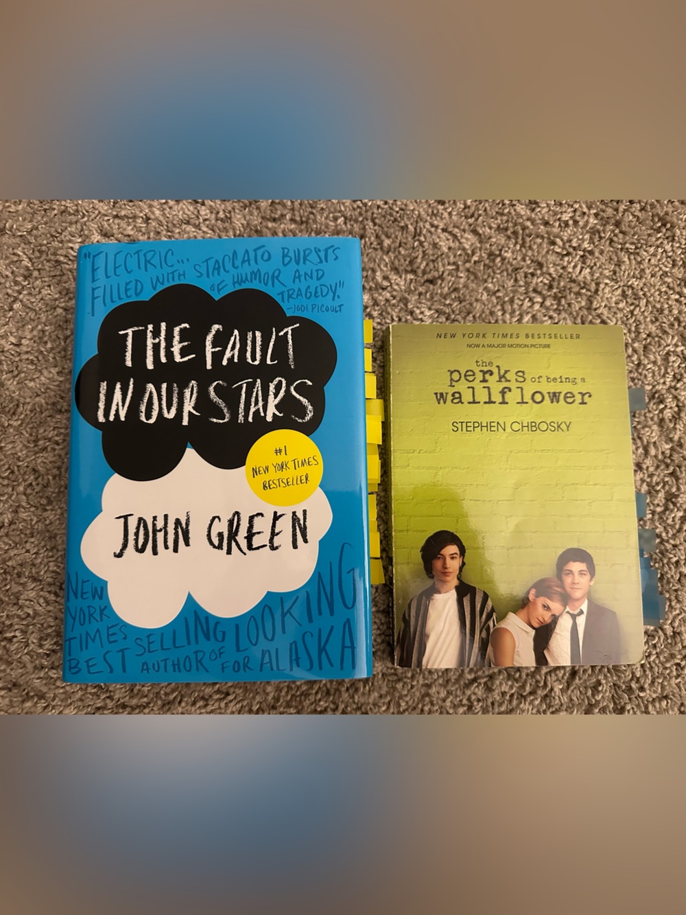 Two popular YA novels: The Fault in Our Stars and Perks of Being a Wallflower